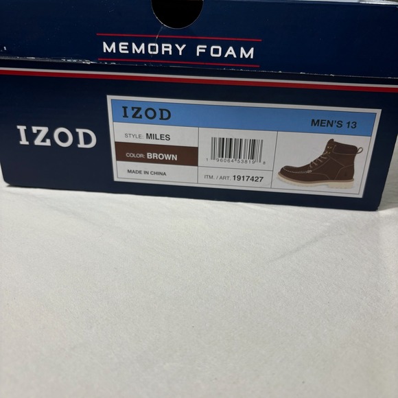 IZOD Miles Moc Toe Boots Mens 13 Brown NEW - Picture 6 of 6